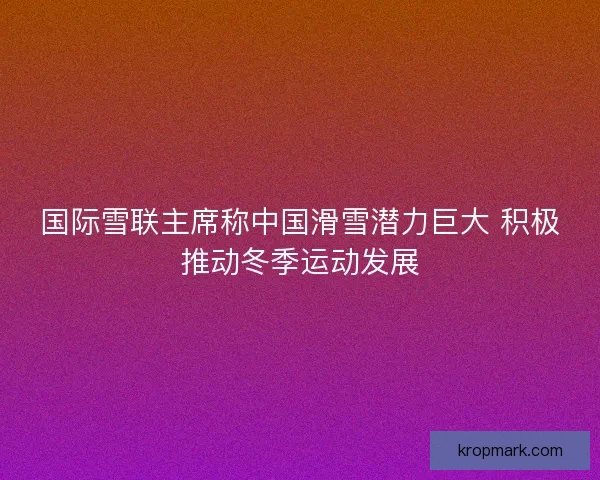 国际雪联主席称中国滑雪潜力巨大 积极推动冬季运动发展
